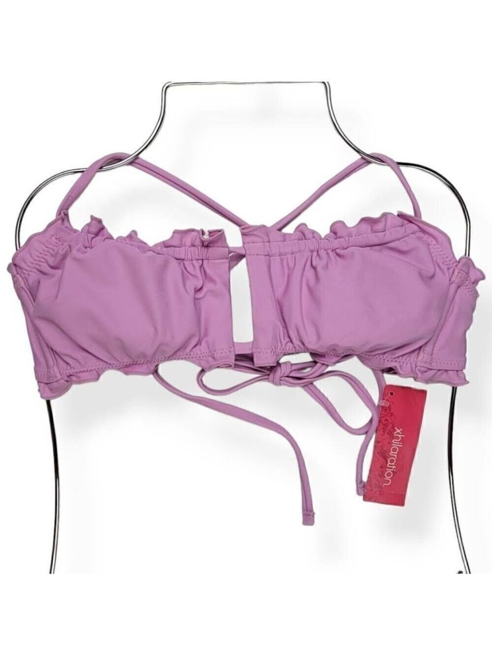 Xhilaration Lettuce trim Lace up Bikini Top Medium Jrs. 4-6